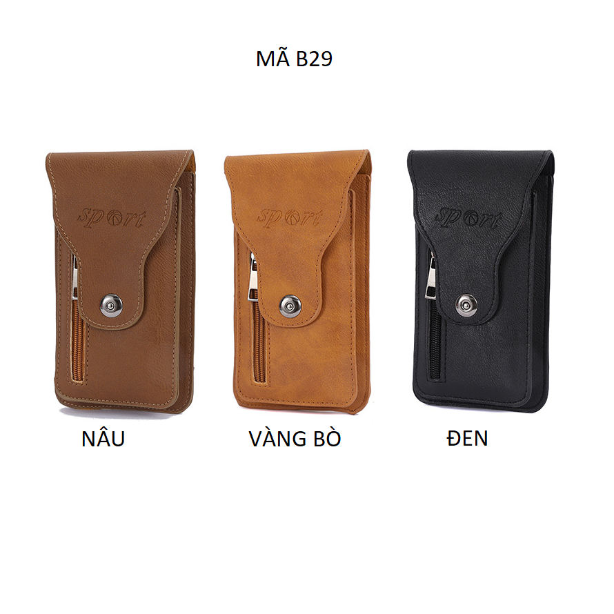 Bao da điện thoại đeo thắt lưng Mã B29B