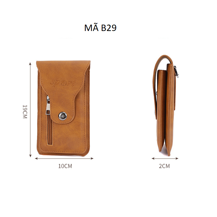 Bao da điện thoại đeo thắt lưng Mã B29B