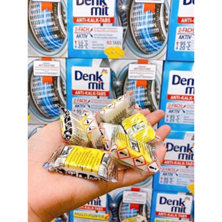 Viên tẩy rửa máy giặt  Denkmit Viên chống cặn vôi - chống bụi bẩn Bảo vệ cặn vôi đáng tin cậy cho máy và đồ giặt - 60v
