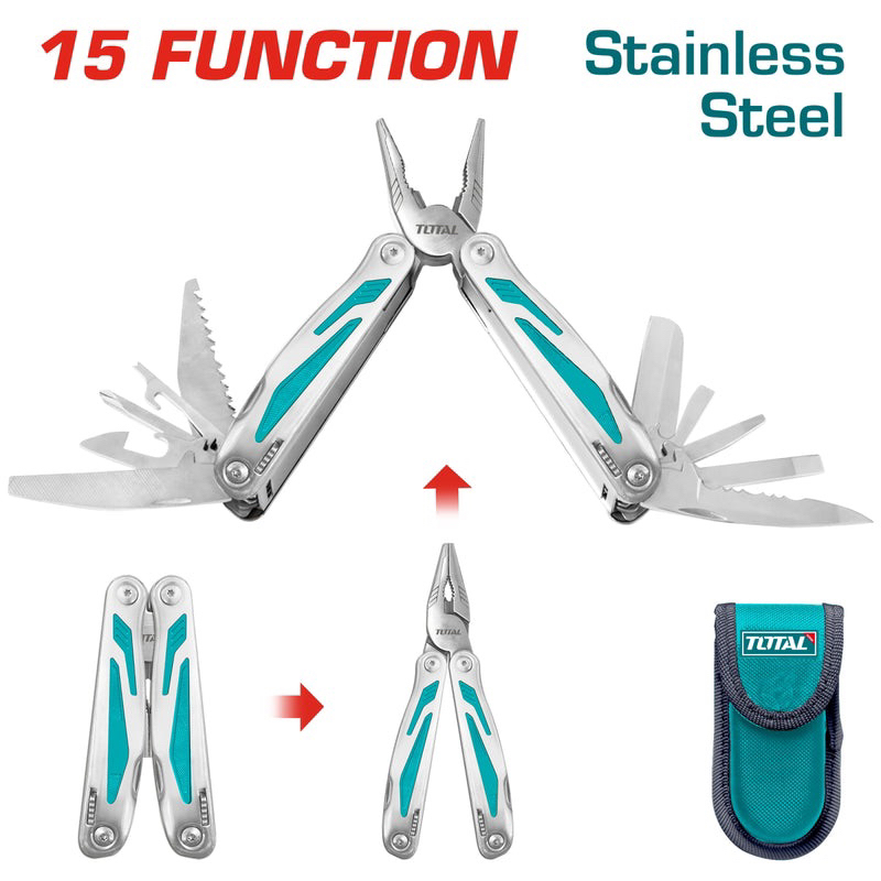 Kìm đa năng mini xếp gọn kèm 15 chức năng khác TOTAL TFMFT01151