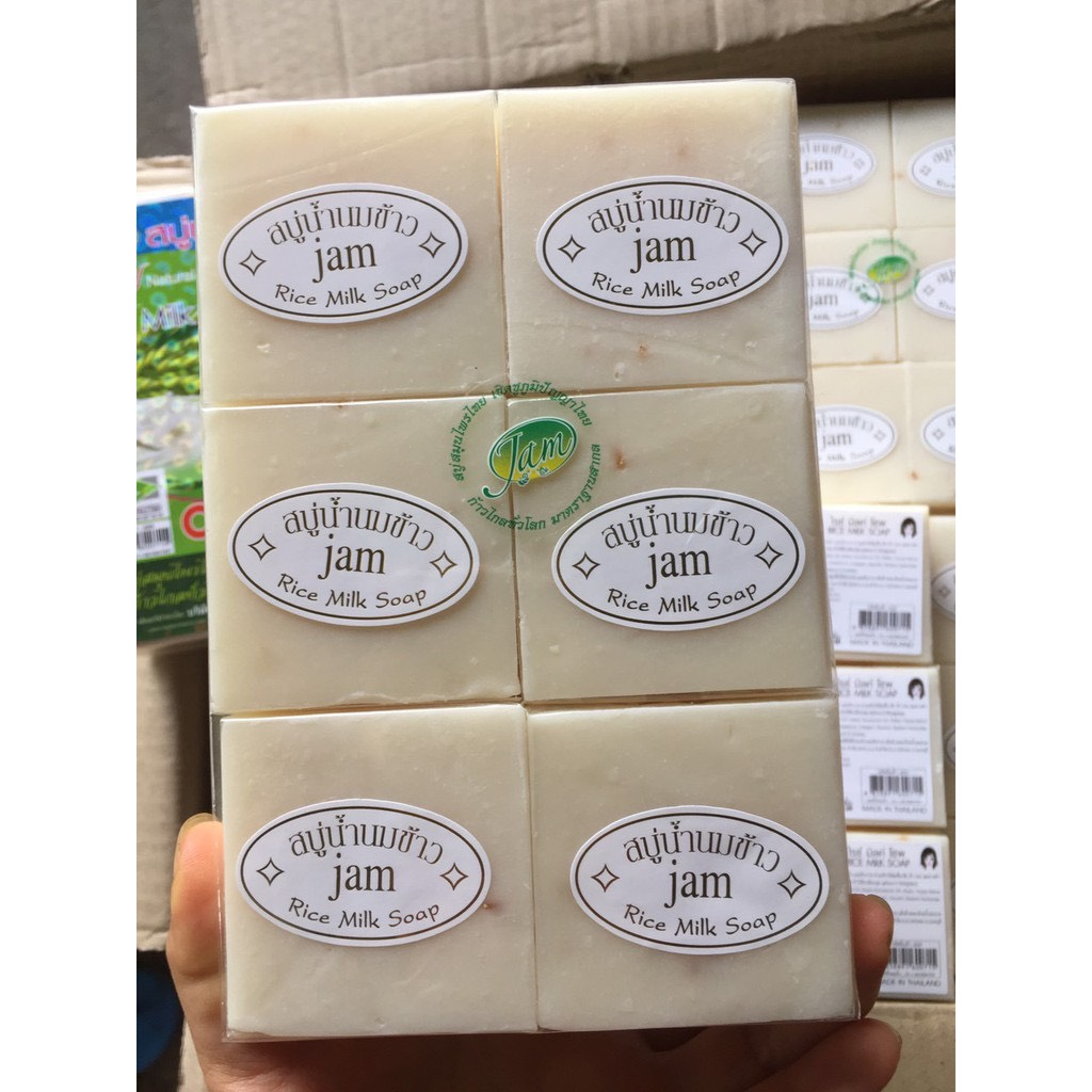 Xà phòng / xà bông cục cám gạo Rice Milk Soap Jam Thái Lan Moonshop chuyên sỉ