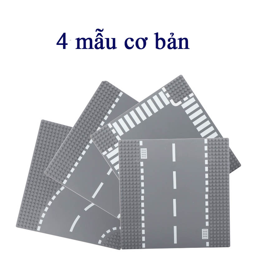 Đế lắp ghép cho đồ chơi xếp hình nhà hàng mini tạo bối cảnh đường trong thành phố
