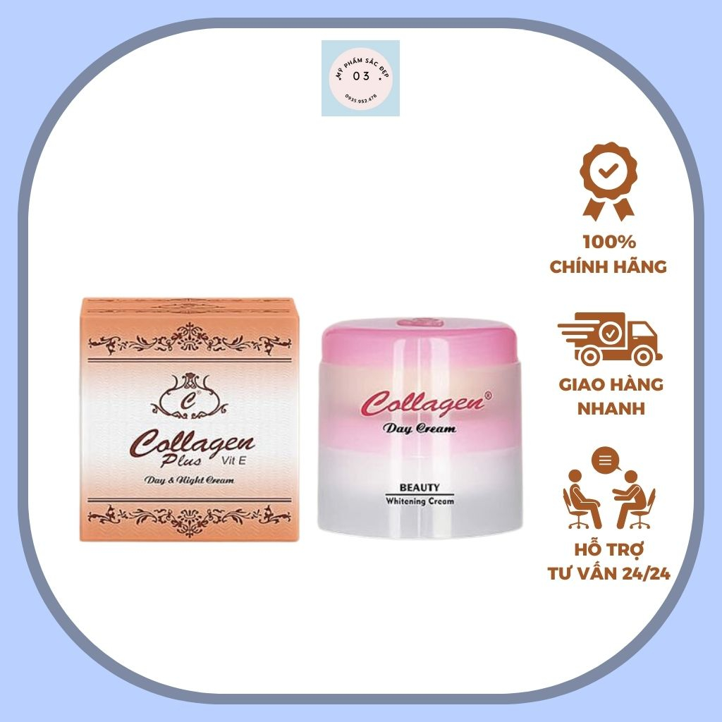 Kem collagen Plus vit E ngày và đêm (tặng kèm xà phòng)