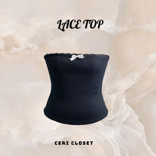 Áo ống cúp ngực croptop áo quây body thun gân ôm ngực dày dặn viền bèo ren LACE TOP - A01 CERI CLOSET