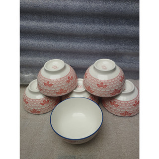 1 chén ăn cơm sứ hoa văn 4D 11 cm