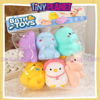 Đồ chơi nhà tắm set 6 thú thả chậu tắm cho bé siêu cute có kèn kêu chíp chíp Tiny Planet