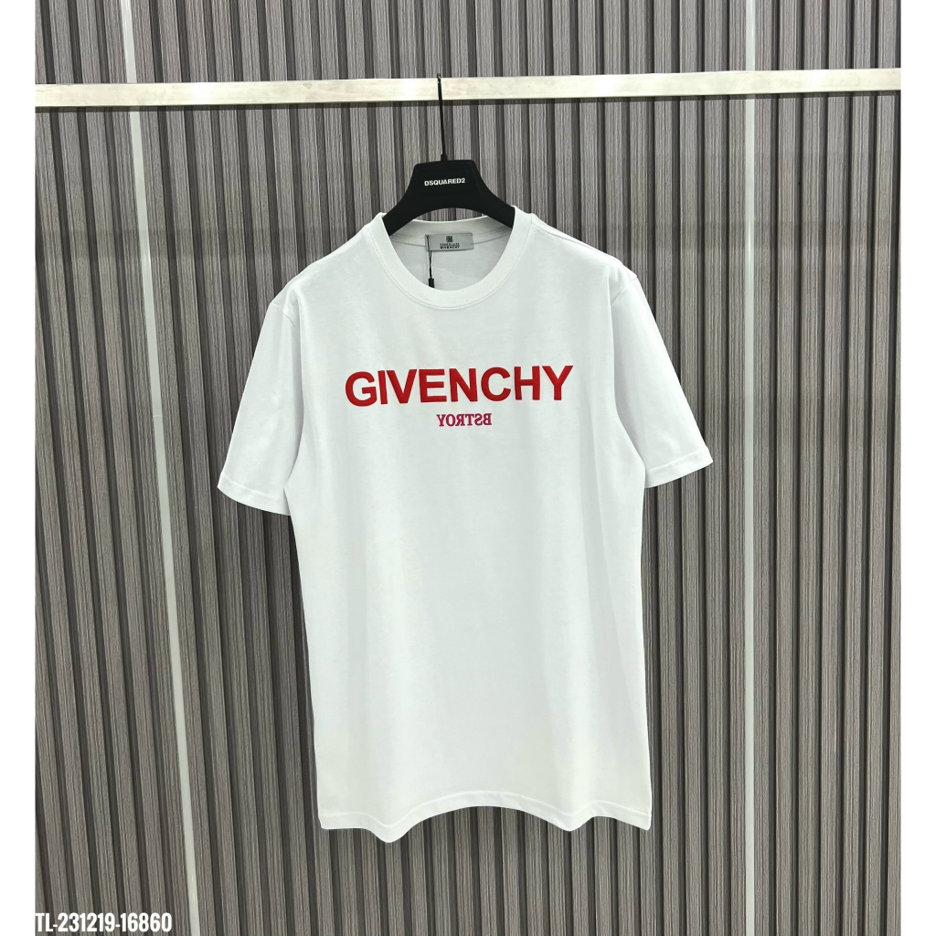 Áo Phông Nam Nữ Givênchyy Họa Tiết Chữ Đỏ Siêu Đẹp - Áo Thun Cháy Phố 2023
