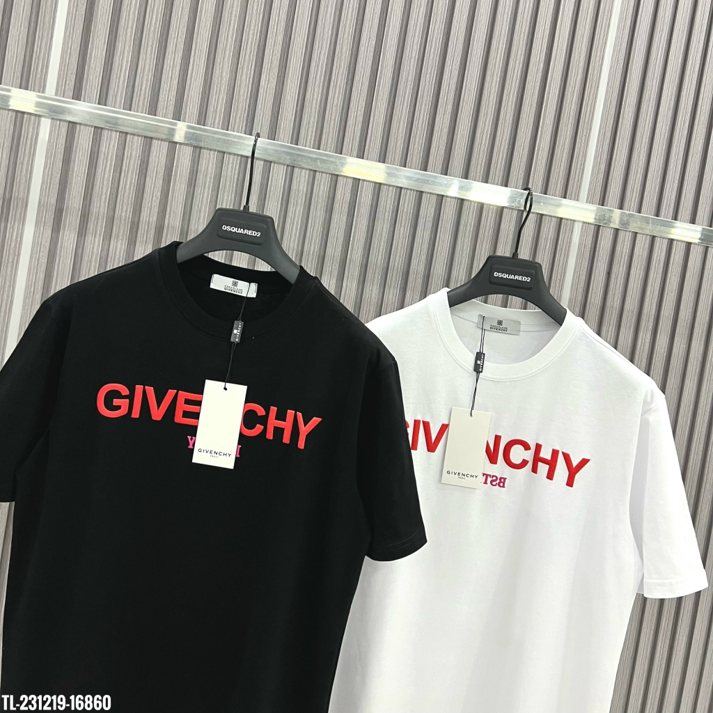 Áo Phông Nam Nữ Givênchyy Họa Tiết Chữ Đỏ Siêu Đẹp - Áo Thun Cháy Phố 2023