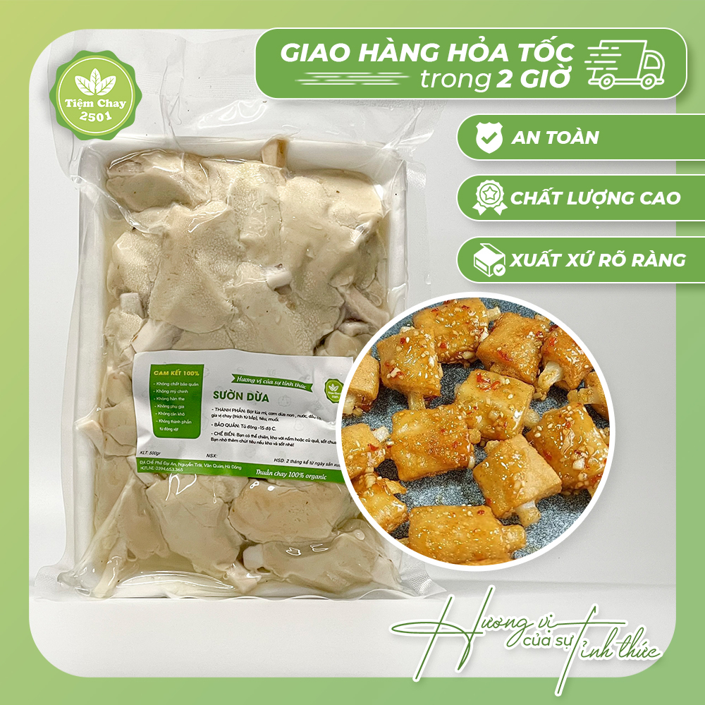 Sườn dừa chay 500g | Thực phẩm chay ngon sạch | Tiệm Chay 2501
