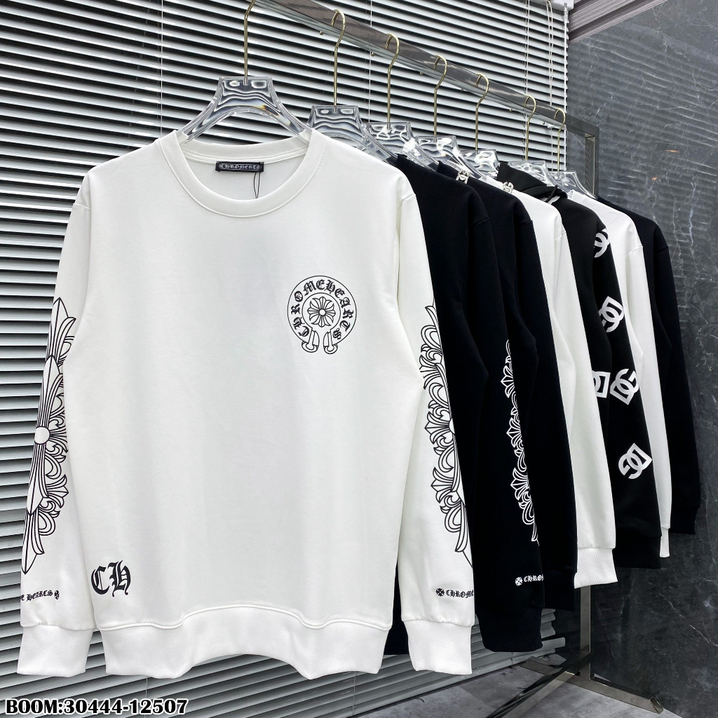 🔥Hot🔥Áo nỉ Chrome Hearts phối 2 màu in hình thiết kế hot trend Nam Nữ Thu Đông 2023