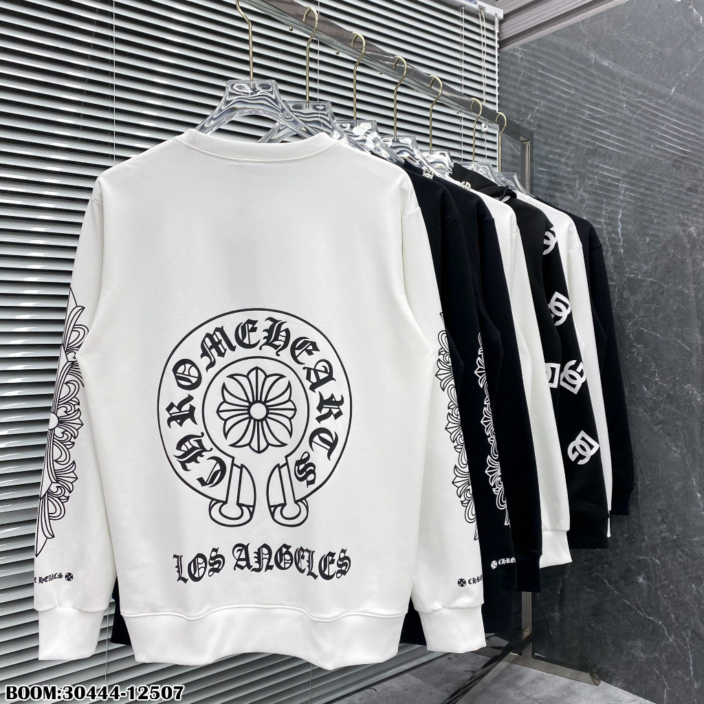 🔥Hot🔥Áo nỉ Chrome Hearts phối 2 màu in hình thiết kế hot trend Nam Nữ Thu Đông 2023