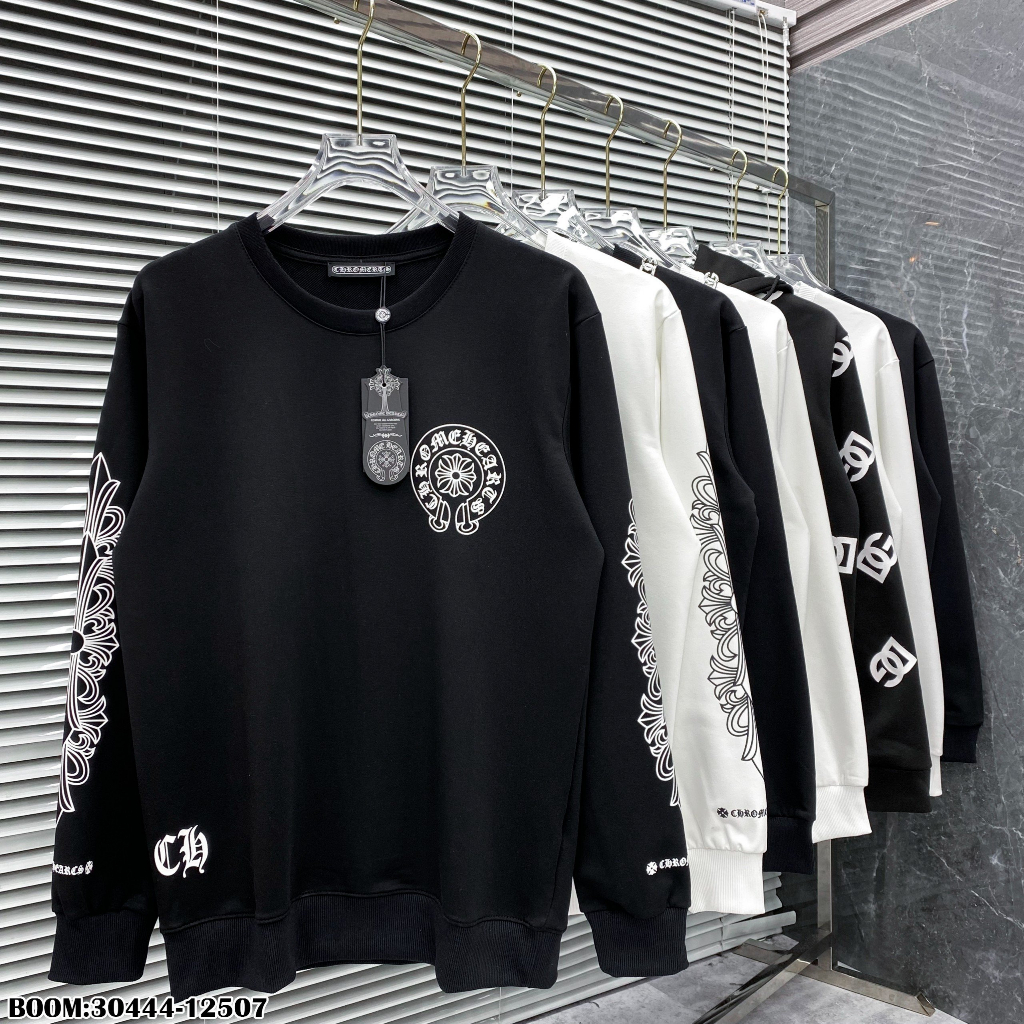 🔥Hot🔥Áo nỉ Chrome Hearts phối 2 màu in hình thiết kế hot trend Nam Nữ Thu Đông 2023