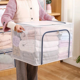 Túi đựng đồ, túi đựng quần áo trong suốt khung sắt chắc chắn 66L (Loại 1)