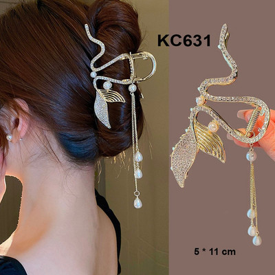 GOTI - Phụ Kiện Tóc Nữ – Kẹp Tóc Kim Loại Hàn Quốc Cỡ Lớn Hottrend Kẹp Càng Cua Cute Hình Bó Lúa Viền Hạt Xinh Xắn KC634