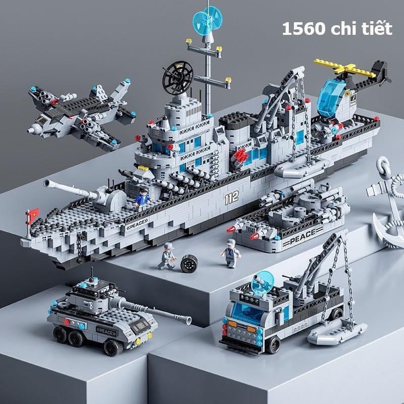 Bộ Xếp Hình Tàu Chiến Qman 112 Gần 1000 Chi Tiết
