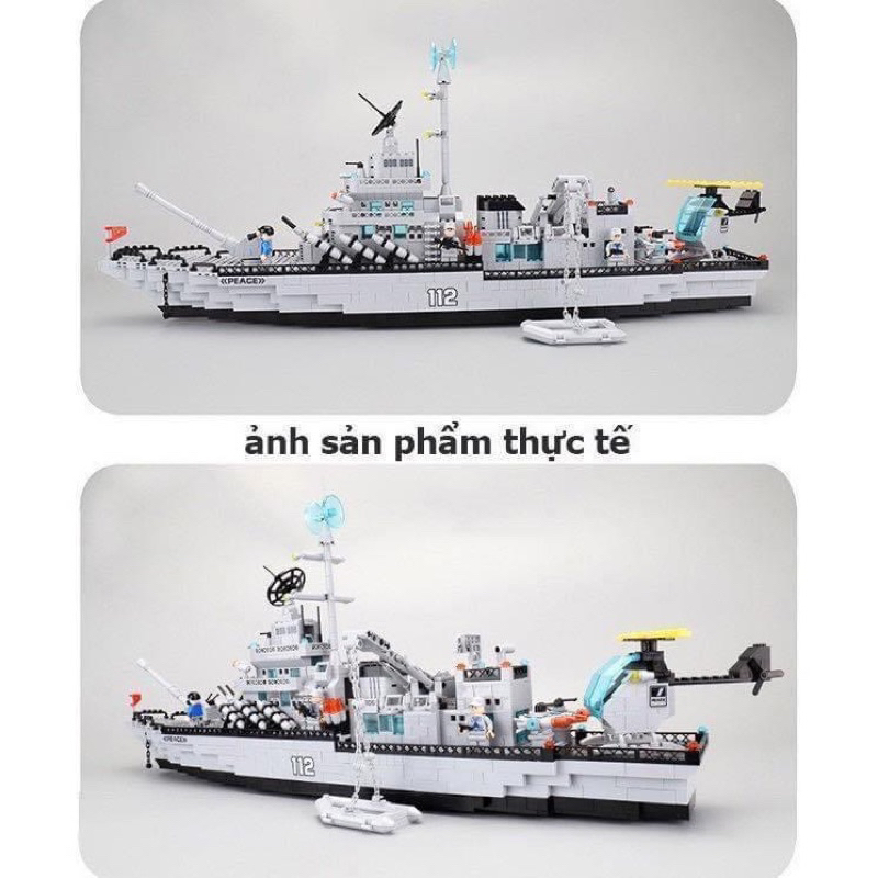Bộ Xếp Hình Tàu Chiến Qman 112 Gần 1000 Chi Tiết