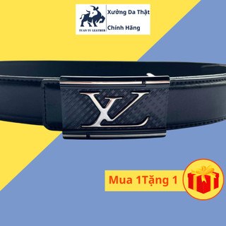 Thắt lưng nam da thật khóa bấm hàng hiệu cao cấp