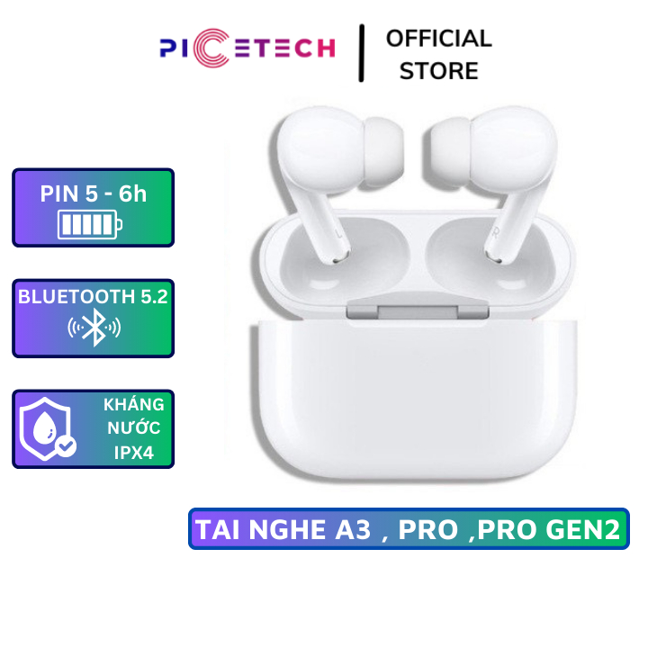 Tai Nghe Bluetooth APro / Gen2 Cao Cấp Full Chức Năng Pin Trâu Có Mic Đàm Thoại Dùng Với Mọi Dòng Máy - PICETECHHN