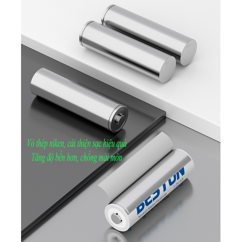 Pin sạc và sạc 1.2V AA/AAA - Dung lượng cao đến 3300mAh - BESTON