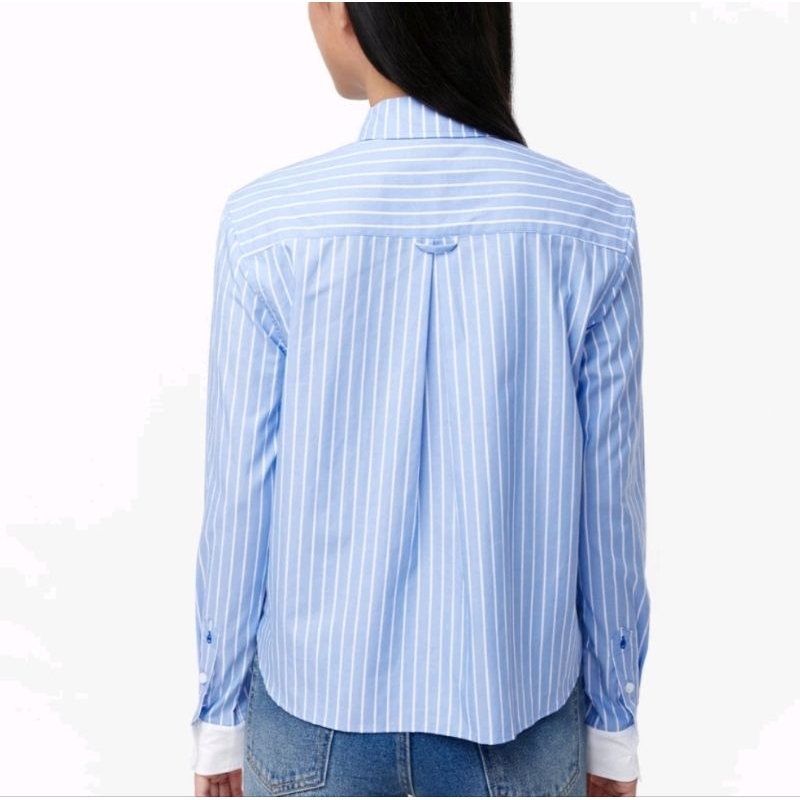 TheBlueTshirt - Áo sơ mi nữ sọc xanh - Morden Tuxedo Shirt - CCR Blue