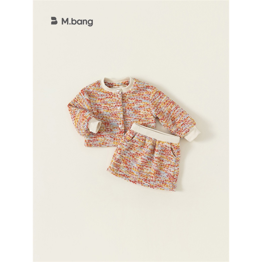 Set váy dệt kim cho bé gái Mbang