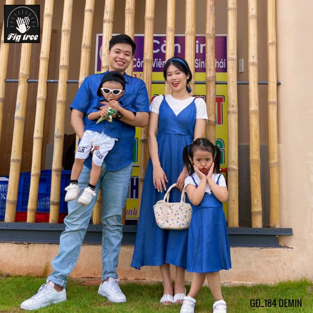 Combo Đồng Phục Gia Đình Fig Tree Mẫu Mới Denim Xanh Blue siêu đẹp