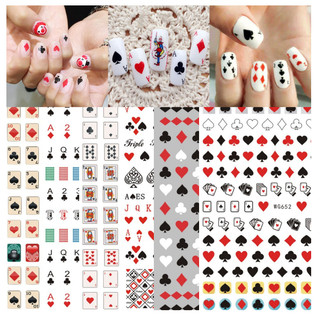 Sticker lá bài trang trí nail ,dán móng