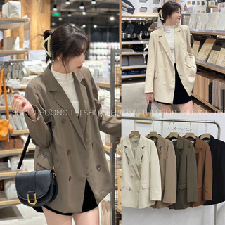 ÁO VEST NỮ, ÁO BLAZER DÀI TAY 6 CÚC TÔNG MÀU TÂY PHONG CÁCH HÀN QUỐC (video/sẵn)