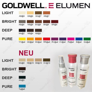 THUỐC NHUỘM PHỦ BÓNG ELUMEN GOLDWELL CAO CẤP SỐ 1 THẾ GIỚI ( lẻ chai màu nhuộm)
