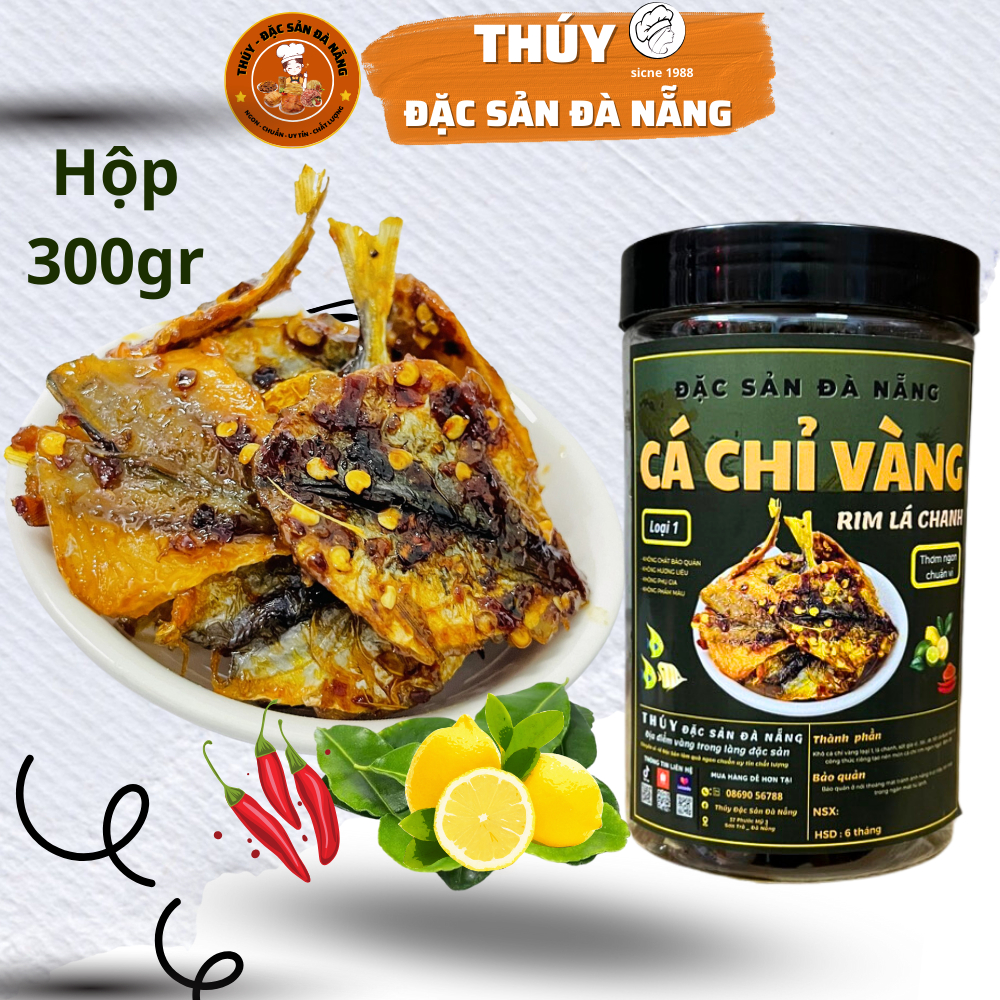 Cá Chỉ Vàng Rim Lá Chanh Hộp 300gr Thúy Đặc Sản Đà Nẵng Ngon Chuẩn Vị Làm Quà