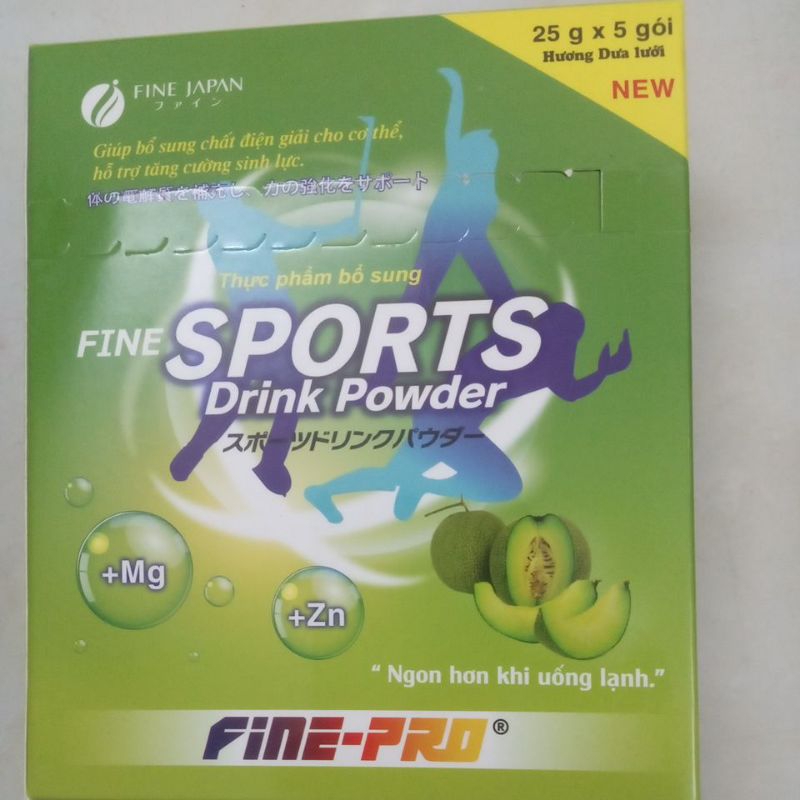 Bột bù nước Sport drink vị chanh Leo ,vị dưa lưới 5 gói x25g