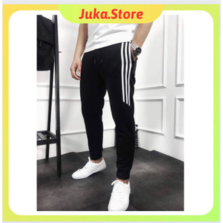 Quần Jogger thể thao nam nữ thun dài 3 sọc Basic thun Poly phong cách thể thao năng động.