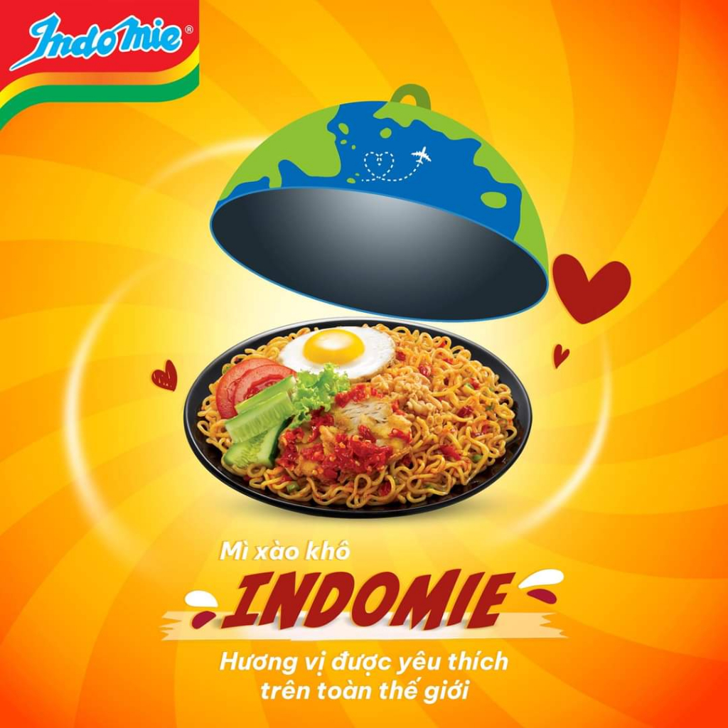 Mì xào khô/ mì trộn Indomie MI GORENG MIX 2 VỊ | bò cay + cay nồng | thùng 40 gói