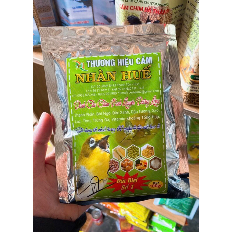 Cám chim vành khuyên cao cấp Nhàn Huế 100g/ Dưỡng lông