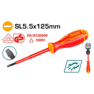 Tua vít dẹp sl5.5 x 125mm cách điện 1000v total thtis5125