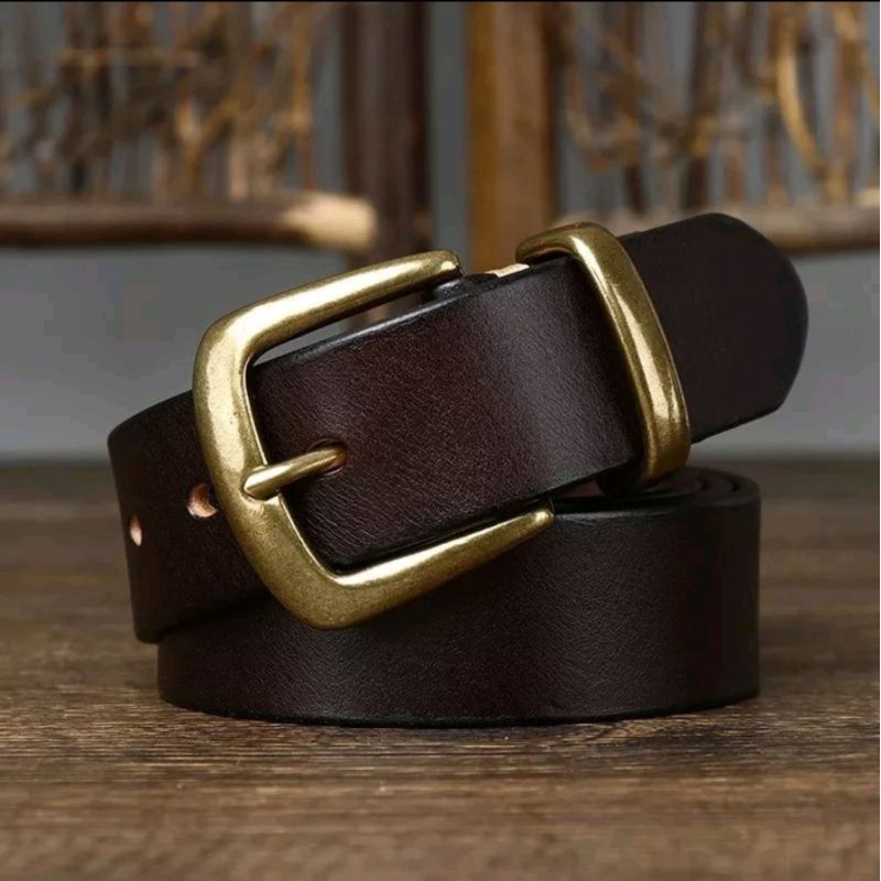 Thắt lưng nam,dây nịt da bò Ý bản nhỏ 33mm khóa đồng Retro sang trọng bảo hành 5 năm