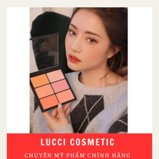 Bảng phấn má hồng Guicami 6 ô tone cam đào siêu xinh chuyên dùng cho makeup LUCCI