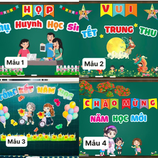Sét trang trí bảng, chi tiết rời, ép plattic, sẵn nam châm gắn bảng từ siêu xinh