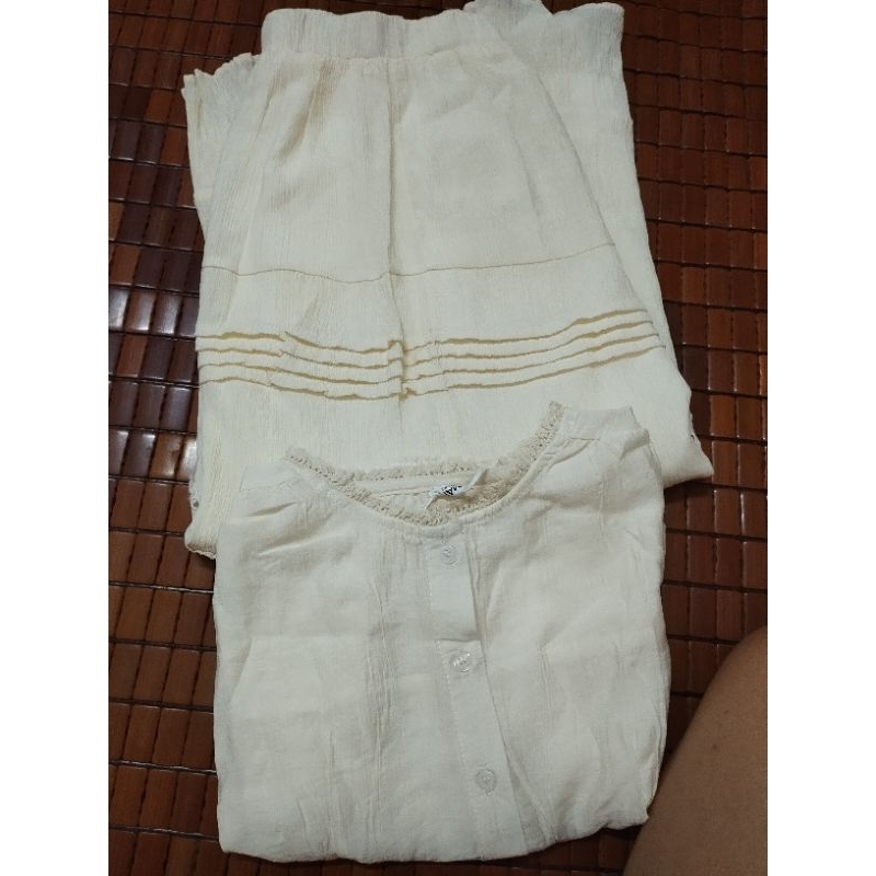 Áo Sơ Mi Nữ Bánh Bèo + Chân Váy Dài Điệu Đà Phong Cách Tiểu Thư Sang Chảnh Mẫu Mới