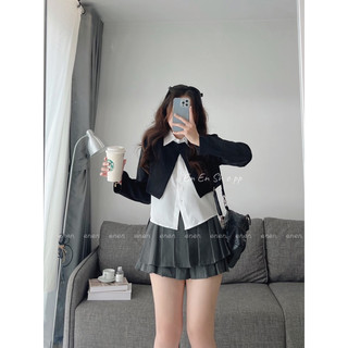 Set áo vest lửng + áo somi