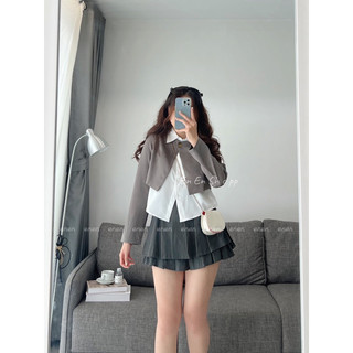 [ẢNH THẬT] Set áo vest lửng + áo somi (S172)