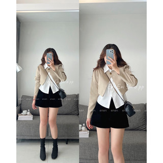 [ẢNH THẬT] Set áo vest lửng + áo somi (S172)