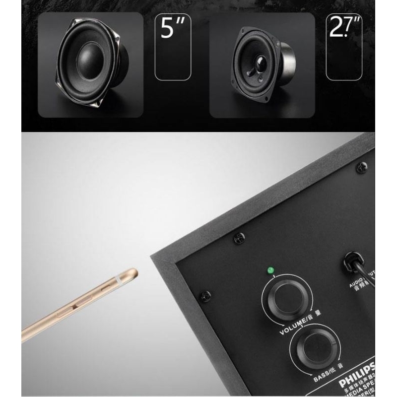 Loa vi tính 2.1 chính hãng Philips  siêu đỉnh