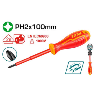 (KKT) Tua vít bake PH2 cách điện 1000V Total THTISPH2100