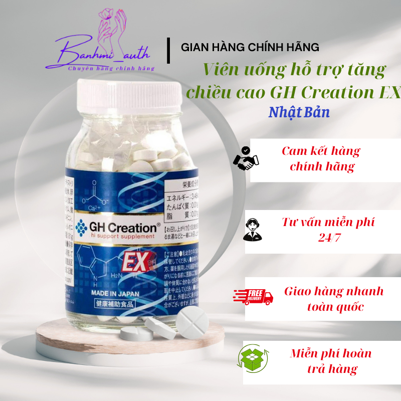 Viên uống hỗ trợ tăng chiều cao GH Creation EX+ Nhật Bản 270 viên