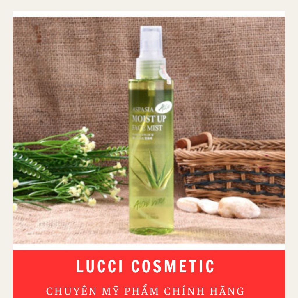 Xịt khoáng lô hội Aspasia Moist Up Face Mist Hàn Quốc 150ml khoáng nha đam dưỡng trắng da chính hãng