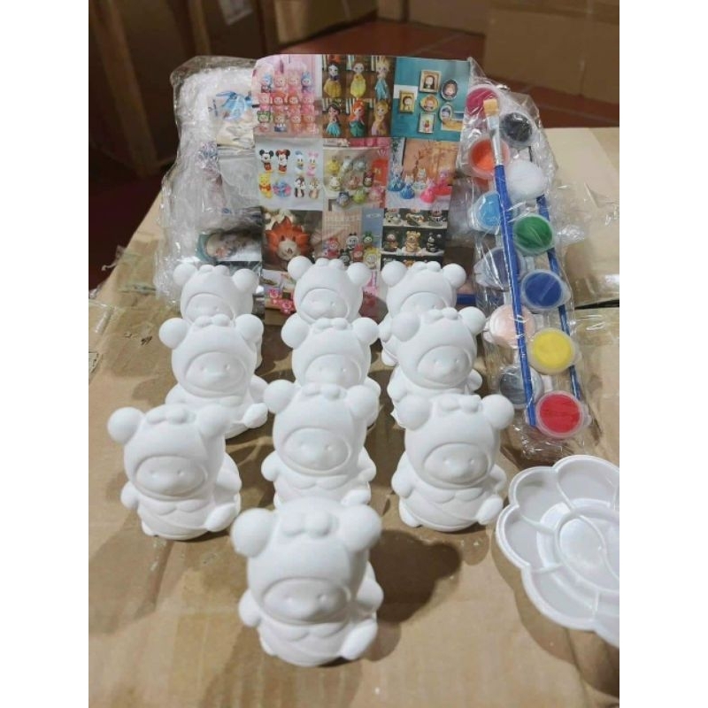 Set tô tượng gấu mini-kuromi-stitch hoạt hình 3d thạch cao