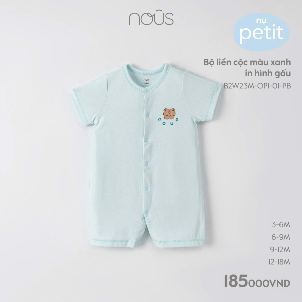 Body cộc tay liền thân cho bé từ 3-18m
