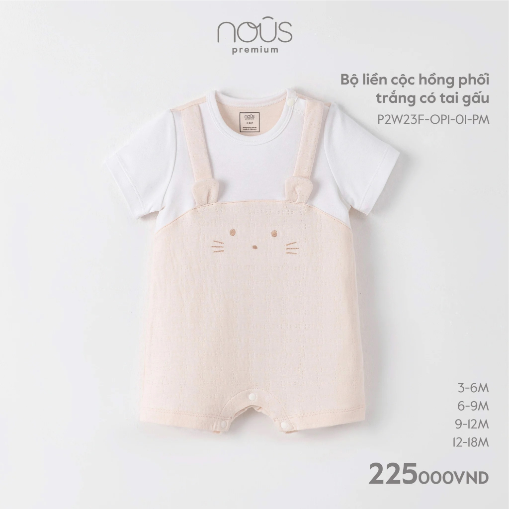 Body cộc tay liền thân cho bé từ 3-18m