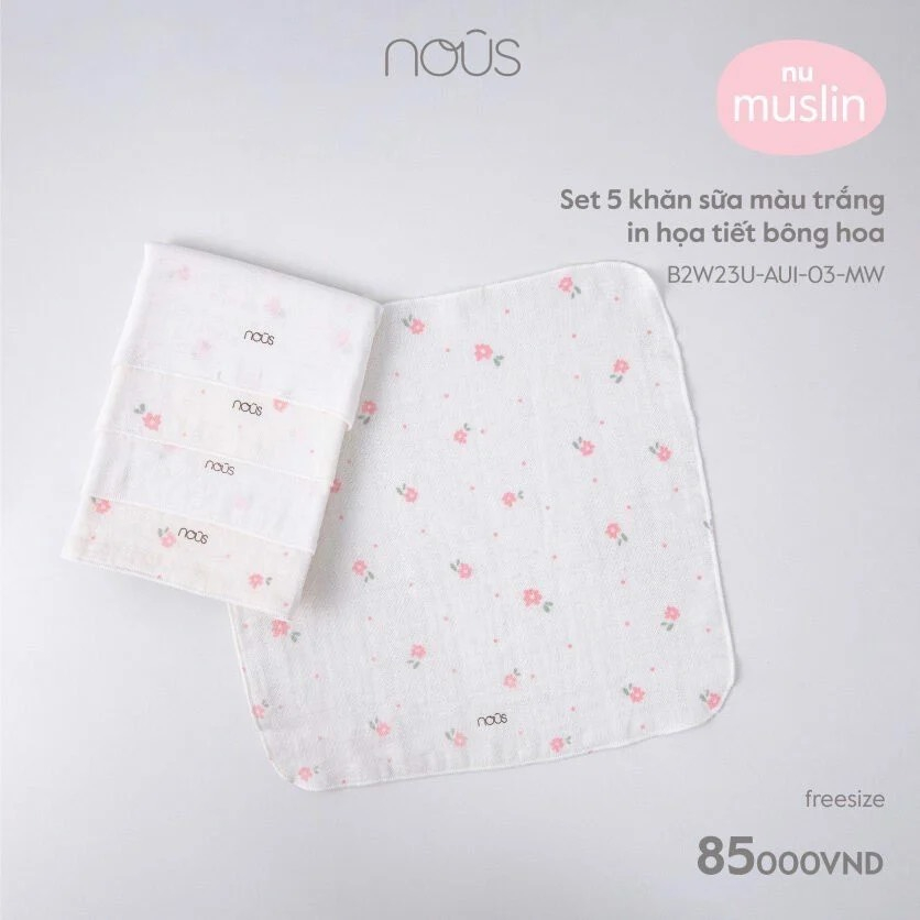 Sét 5 khăn sữa sợi tre,sợi muslin cho bé